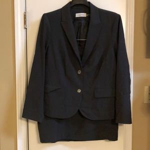 Charcoal Calvin Klein skirt suit